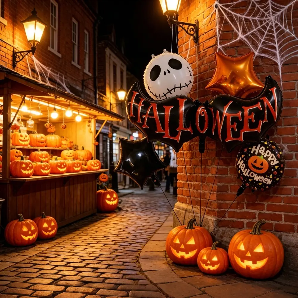 Halloween Wings Balloons Set, Star Shaped Balloons, Halloween Party Decorations, Trick or Treat Theme, 6 Pieces