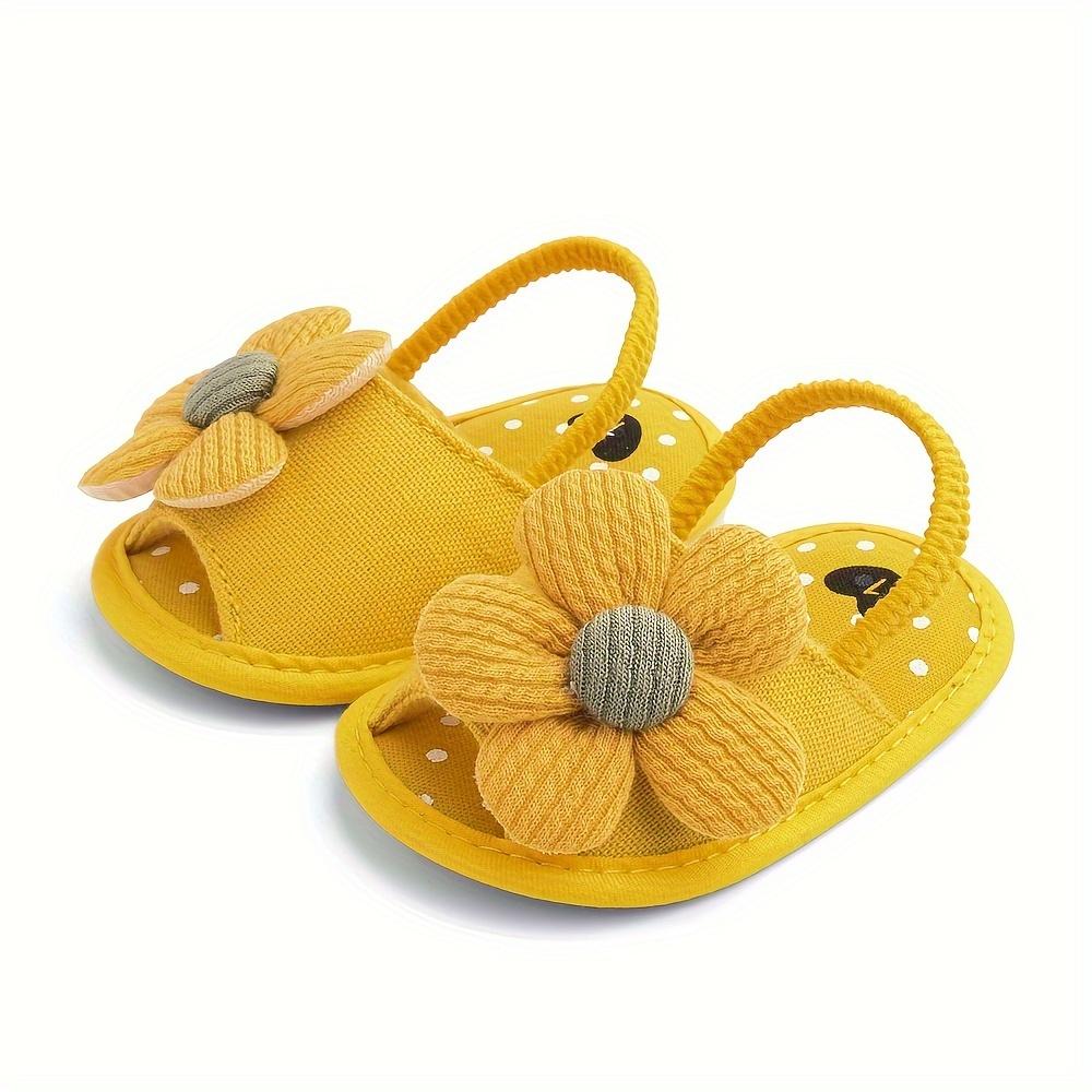 Trendy Cute Flower Decor Sandals Baby Girls, Breathable Lightweight Walking Shoes And