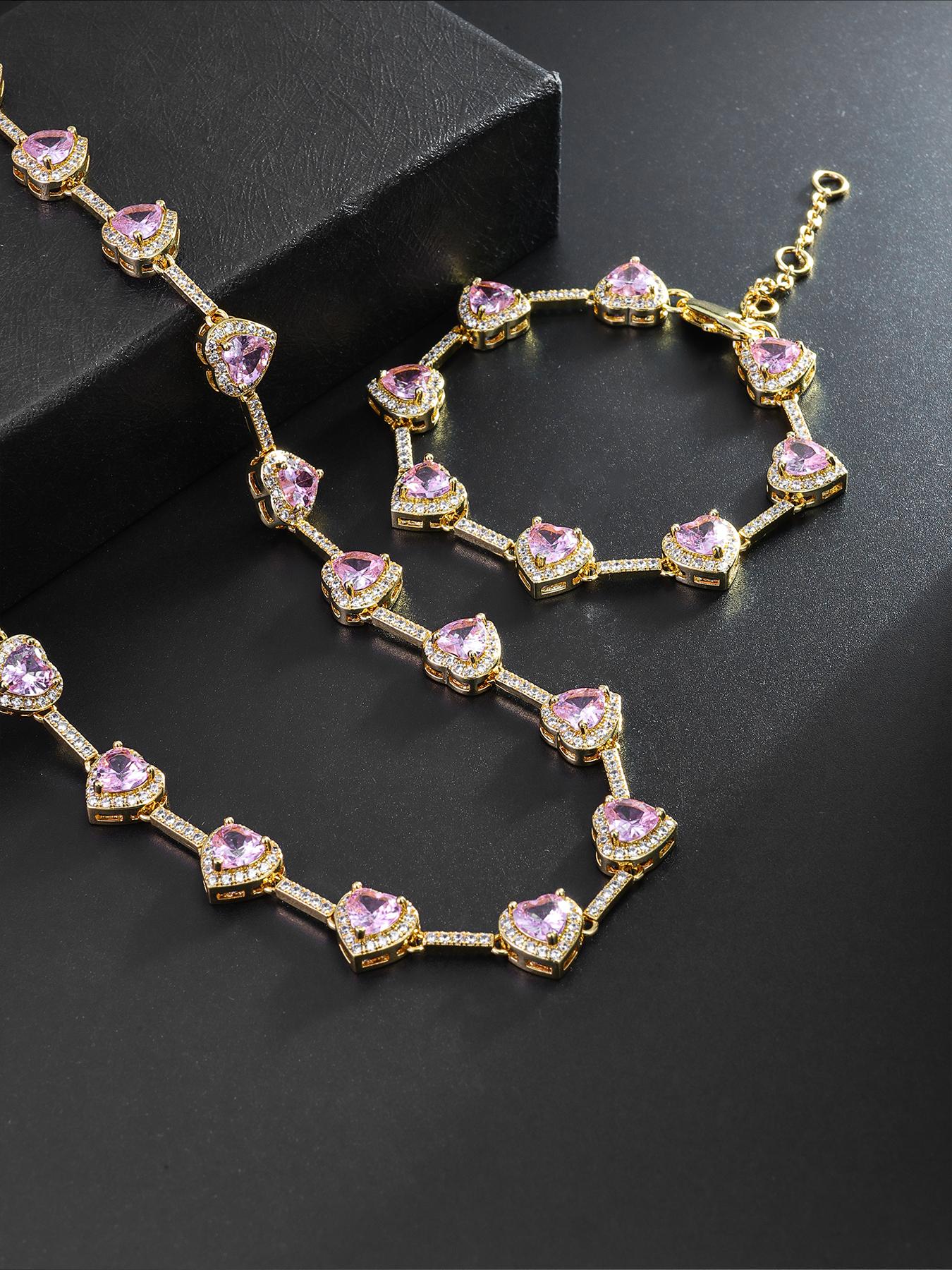 Iced Chics Elegant Necklace and Bracelet Set, Unisex Fashion Matching Jewelry Set, Perfect Gift for Special Occasions, Sparkling Accessories, Men Jewelry