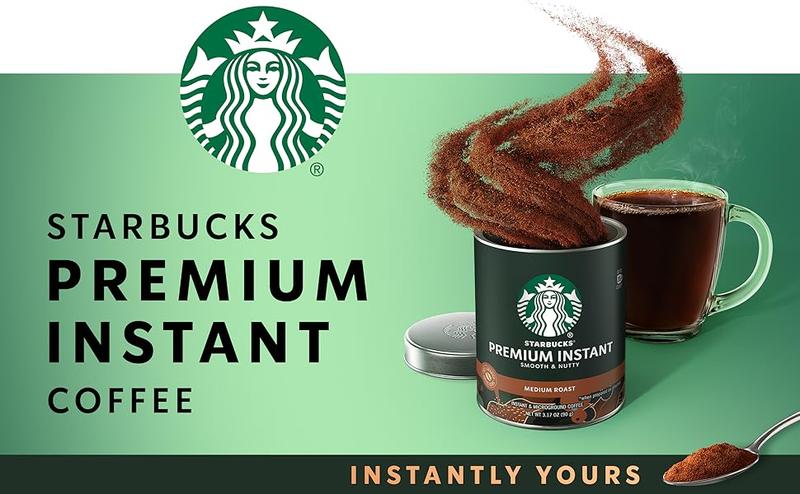 Starbucks Premium Instant Coffee, Medium Roast, 100% Arabica Beans, 3 (3.17 Oz Each)