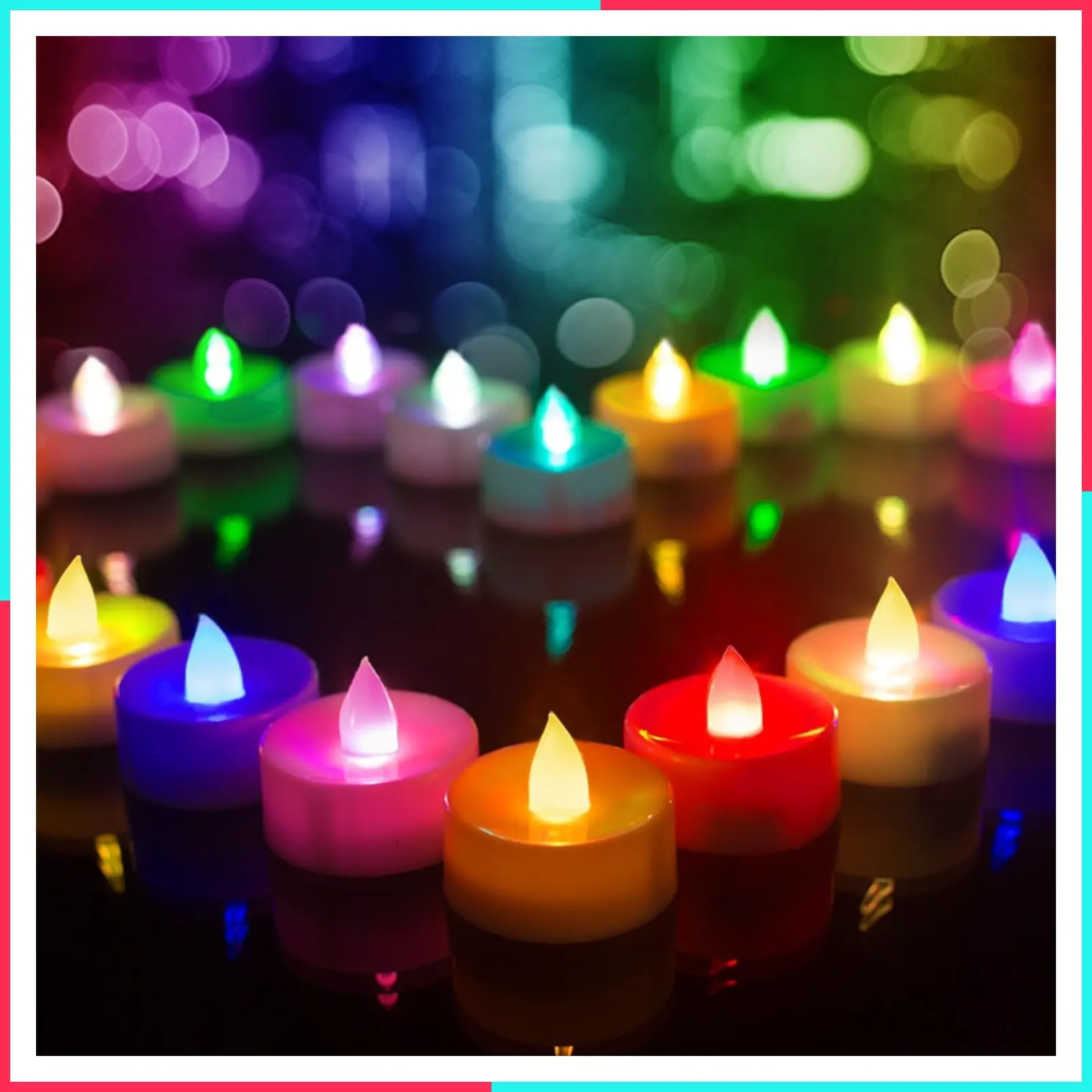 24 Pack Color Changing LED Tea Lights, 200+ Hours Battery Life, White Body