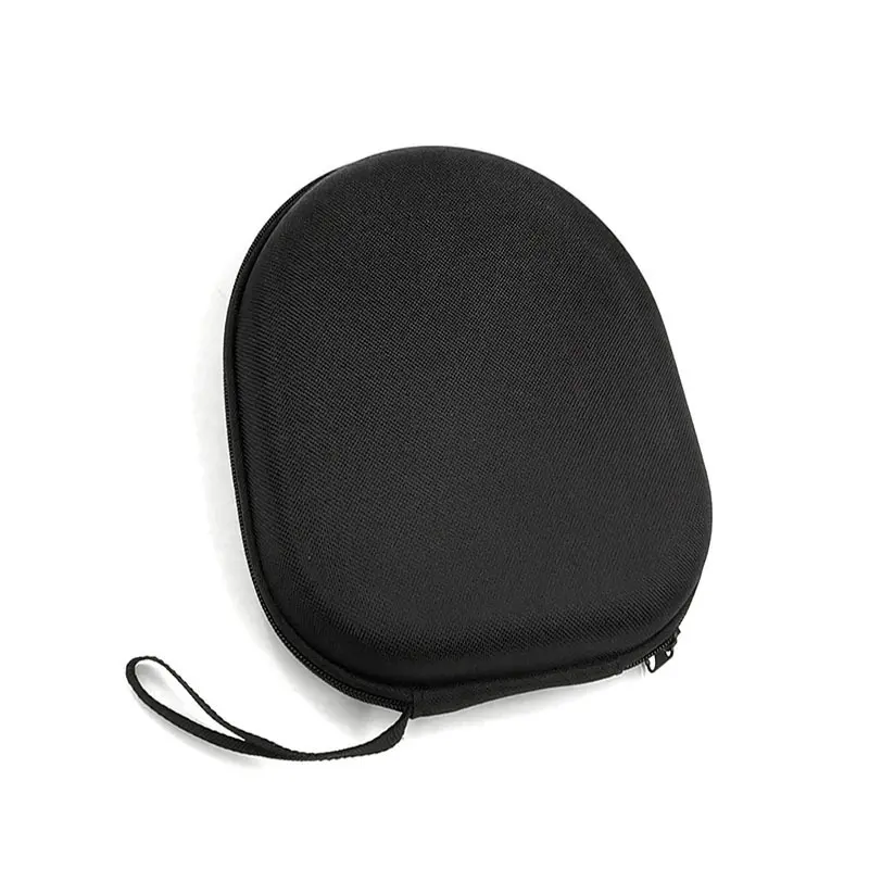 1-Piece Large Multifunctional Black Headphone Storage Case – Shockproof & Crush-Resistant Hard EVA Shell, Waterproof; Suitable for Bluetooth Headphones, Digital Camera Accessories, Data Cables, and USB Drives (Portable Zippered Protective Case)