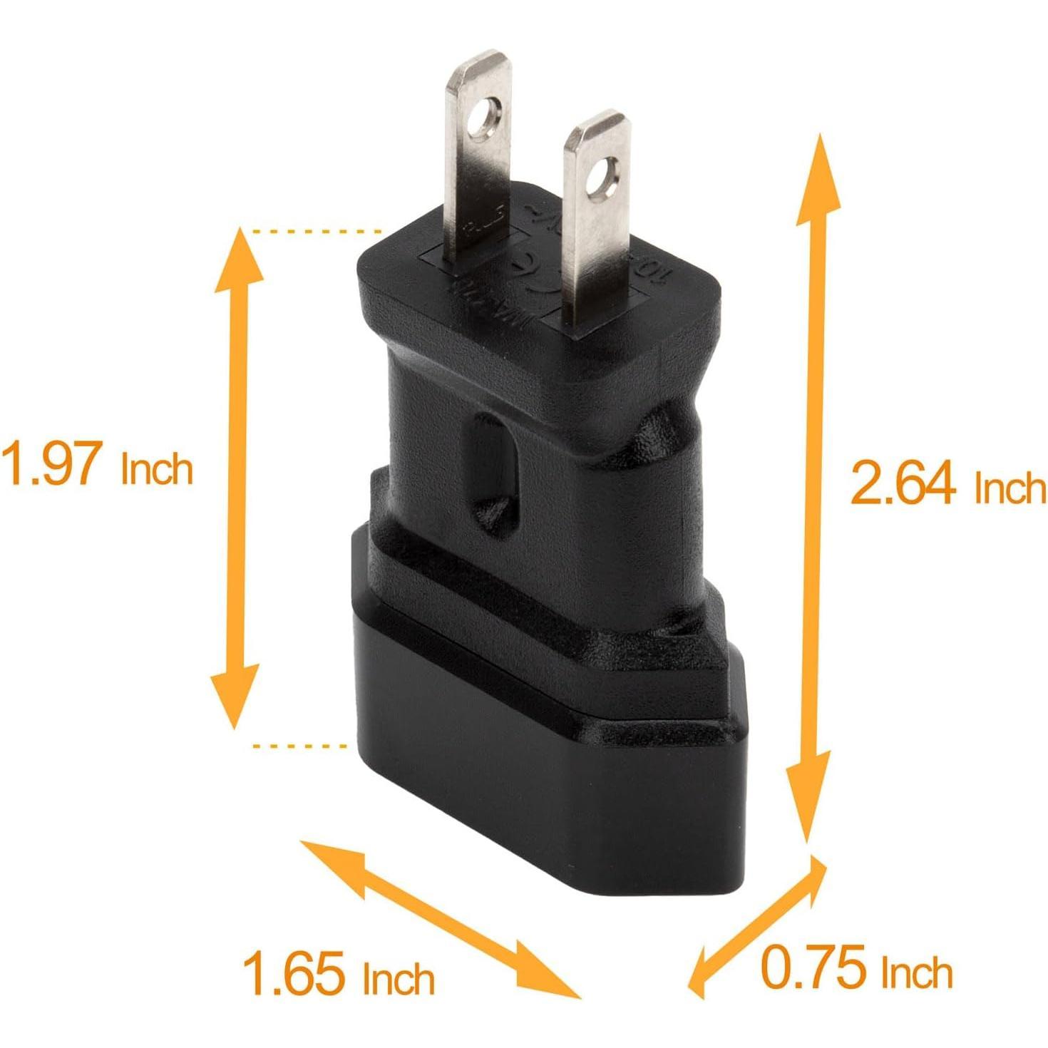 2Pack EU to  Plug Adapter,   to  Plug Adaptor, European to  Plug Adapter, 220V to 110V Plug Pin Converter, Travel Adapters European to , , Mexico, Type A,