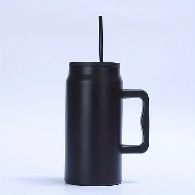 Large Stainless Steel Ice Cup with Handle, Mug, Double-Layer Vacuum Insulated, Durable & Heat-Resistant, Perfect for Drinks