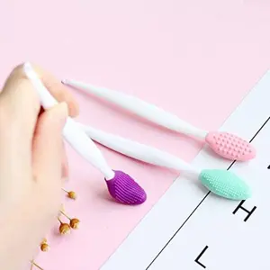 10pcs Dual-Ended Lip Exfoliating Brush, Gentle Lip Exfoliator, Silicone Lip Brush Tool, Blackhead Remover for Nose, Lip Care Kit