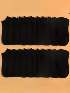 20 Pairs Kids' Breathable Comfort Socks, Plain, Non-Slip Ankle Socks, Sweat-Wicking, Casual All-Season Socks for Boys Girls