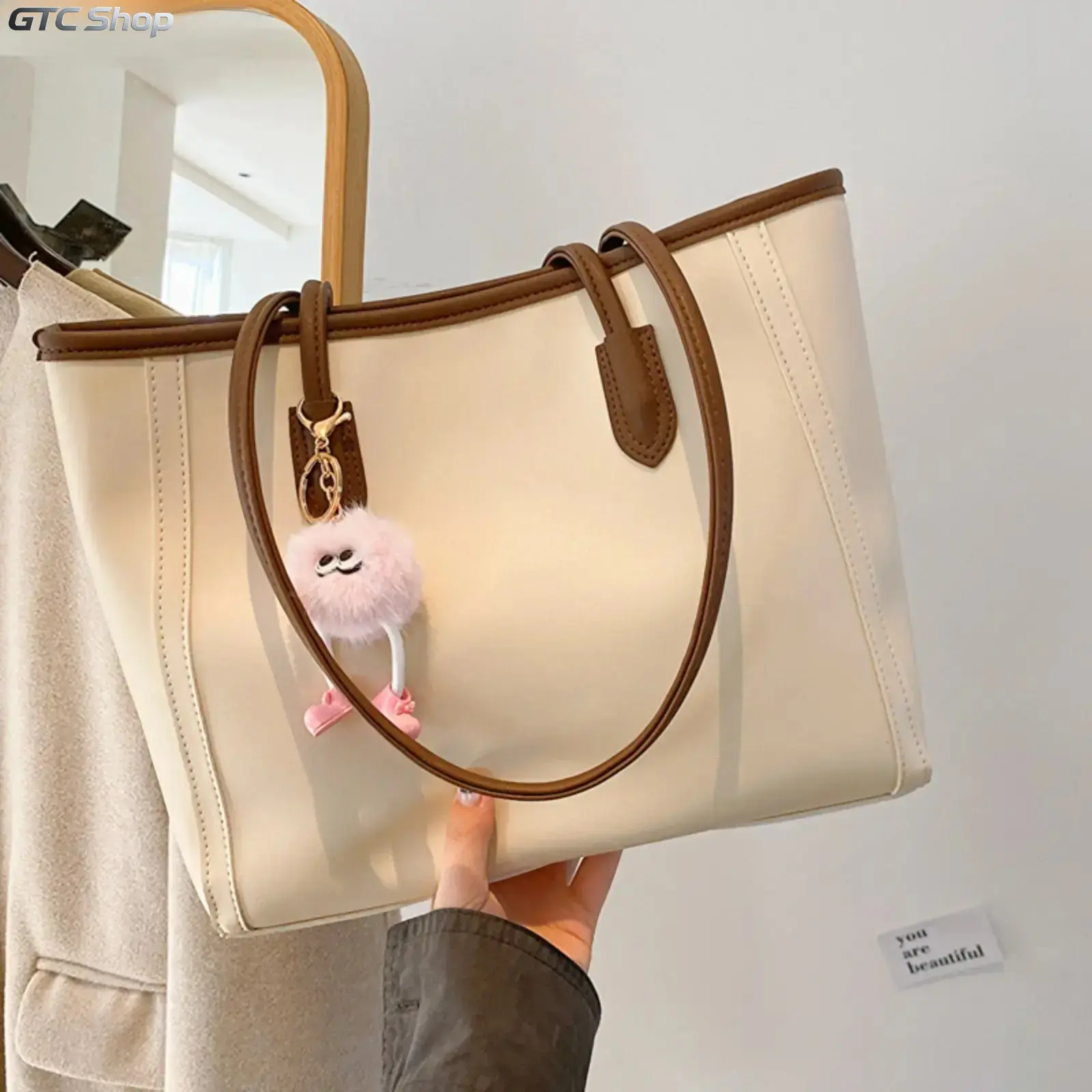 Women's 2026 New Summer Elegant Textured Tote Bag, Korean‑Style Versatile Underarm Shoulder Handbag, Premium Lightweight Durable Work Purse for Daily Commute & Everyday Outfits