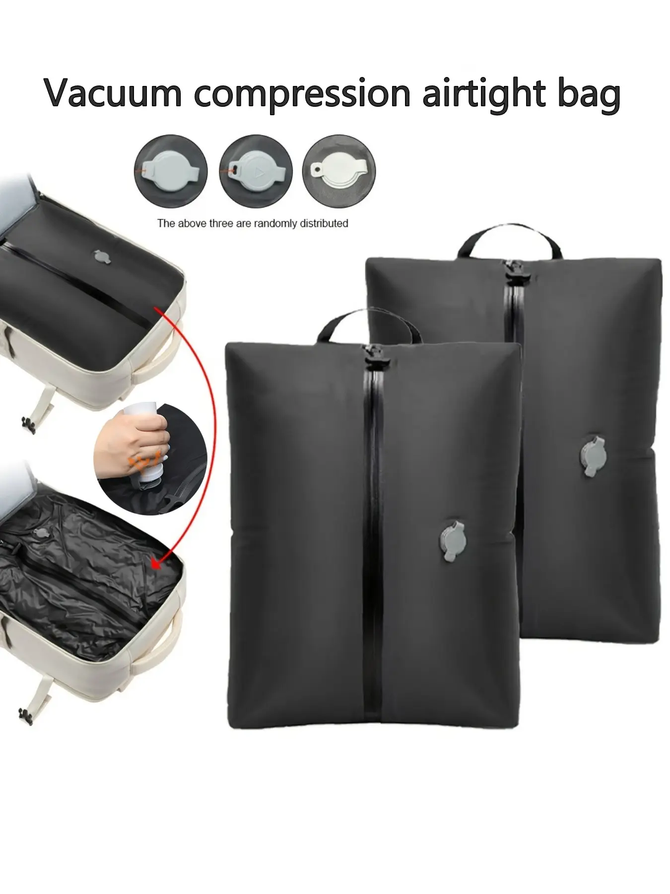 Large Capacity Vacuum Compression Bag, Travel Storage Organizer, Space-Saving Luggage Pack, Reusable Clothing Protector, Travel Clothes Organizer, Handheld Packing Tool