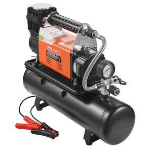 VEVOR 12V Heavy Duty Air Compressor with 6L Tank Kit, 6.35 CFM Portable Tire Inflator, 150PSI Offroad Air Compressor with Digital Pressure Gauge Tire Inflator for Trucks Car SUV 4x 4 Vehicle RV