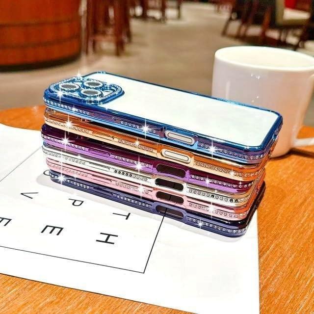 DarlingCase Glitter Bling iPhone 17 Pro Max Case with Diamond Camera Frame, Fits iPhone 15 Pro Max, iPhone 14 Pro, iPhone 13, Electroplated Clear Bumper Cover – Shiny Look, Stand Out Vibes (Purple)