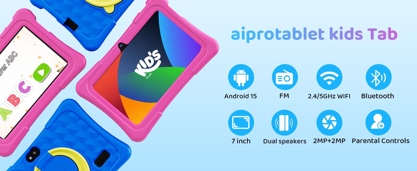 Tablet, 7 inch Android 15 Tablet for, 8GB+32GB 1TB Expand, Quad