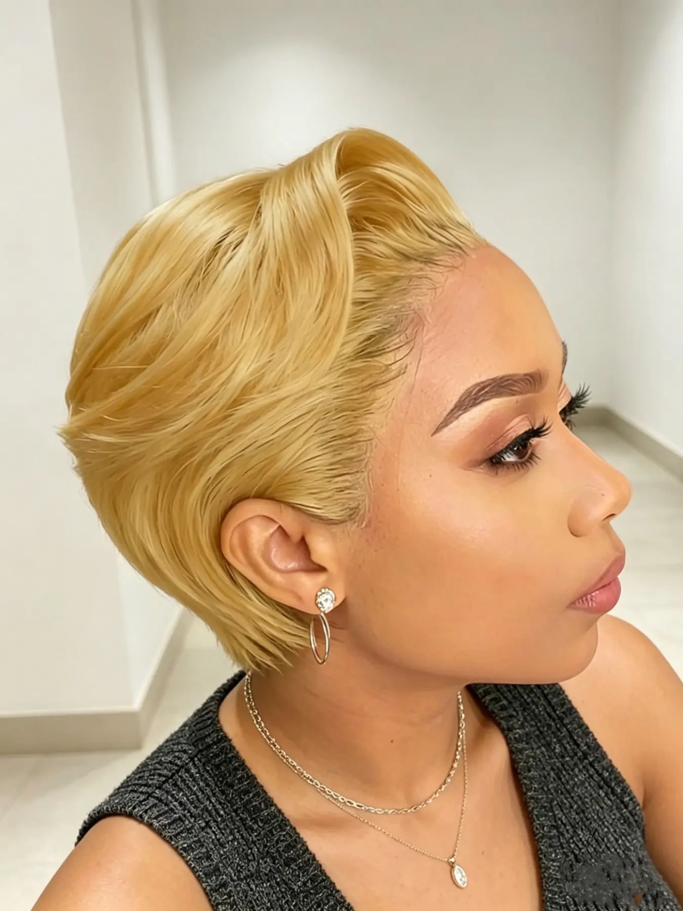 27 orange color pixie wig short straight human hair wig pixie cut human hair wig daily party use for women 13X4  lace pixie cut human hair wig