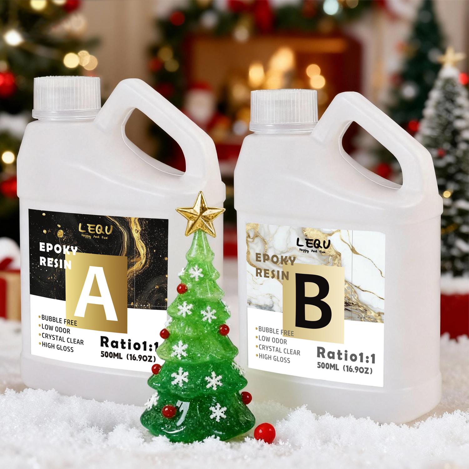 LEQU 1000ml Countertop Epoxy Resin Kit, clear countertop epoxy resin, self-leveling and bubble-free. This resin kit is suitable for both coating and casting applications, and is ideal for arts and crafts, DIY projects, woodworking, mugs, jewelry making, m