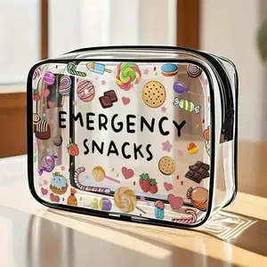 Clear Zipper Pouch for Travel - Large Capacity Snack Medicine Bag, Portable Multifunctional Road Trip Picnic Organizer, Emergency Storage Pouch