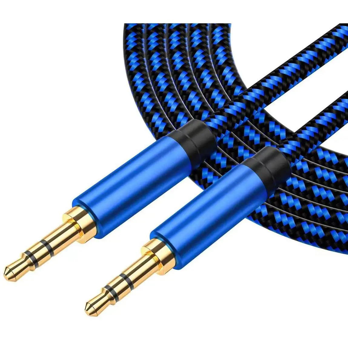 Aux Cord 3 ft - Nylon Braided 3.5mm Audio  for  Stereo, Aux  for Headphones, Speakers