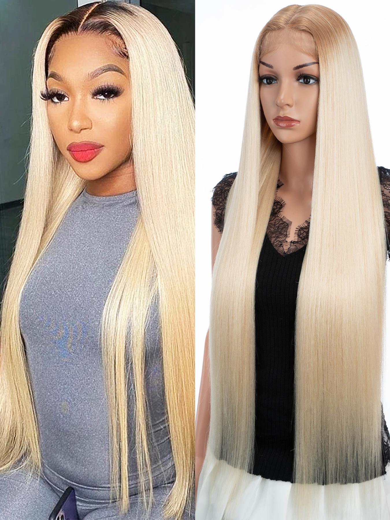 Super Long Straight Wigs with Baby Hair for Women, Gorgeous Fluffy Wigs, Synthetic Lace Front Wigs for Party, Daily Use, Glueless Frontal Wig