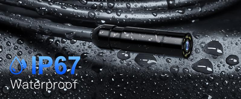 Endoscope Camera with Light - 4.3" LCD Screen Inspection Cameras,IP67 Waterproof Borescope with 8 Adjustable LED Lights,HD 1080P Endoscope Camera 16.5ft Semi-Rigid Cord,gifts for men tools and gadgets