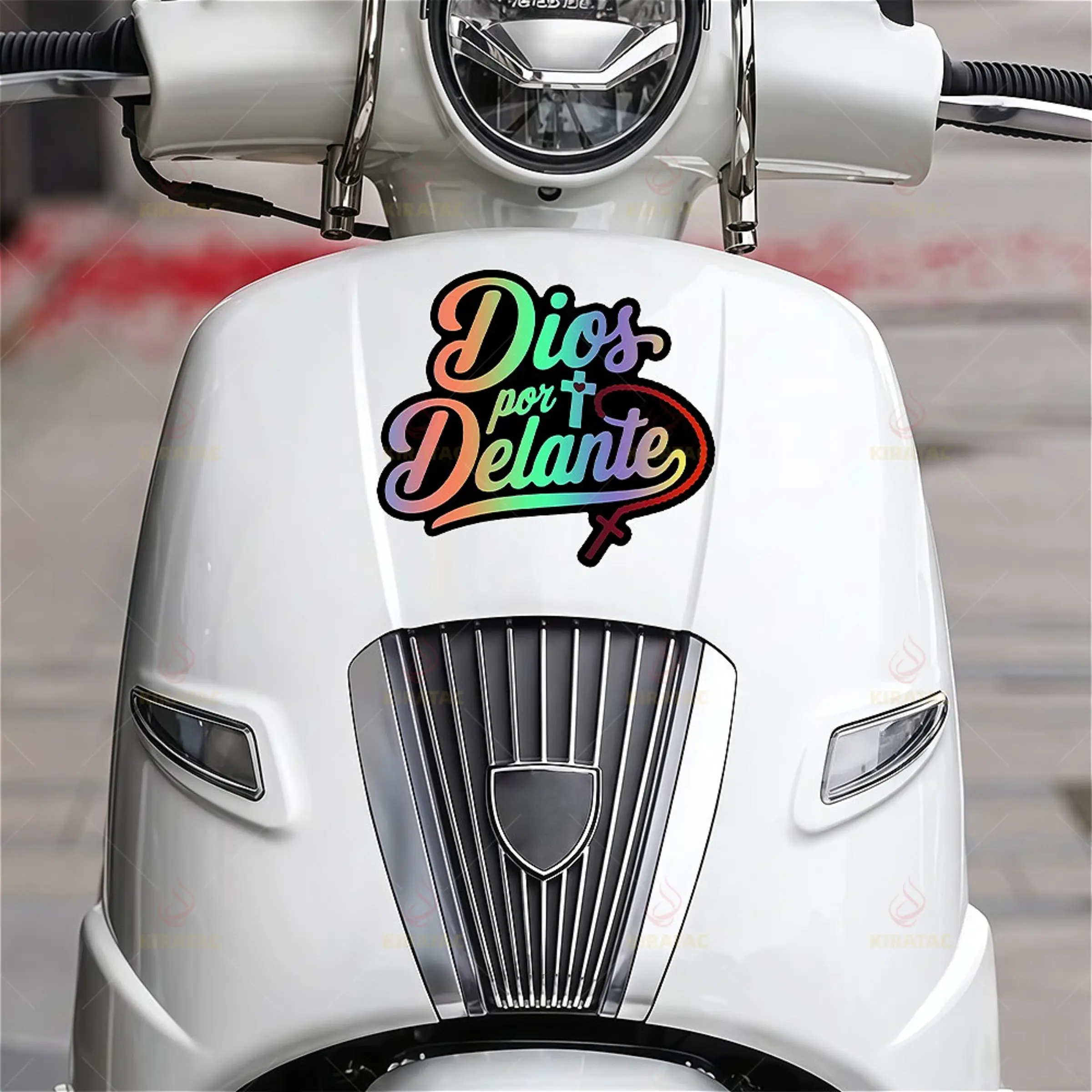 1Pc God's Cross motorcycle sticker, waterproof, suitable for decorative fairing, rear tank, fuel tank, window, universal vinyl decal