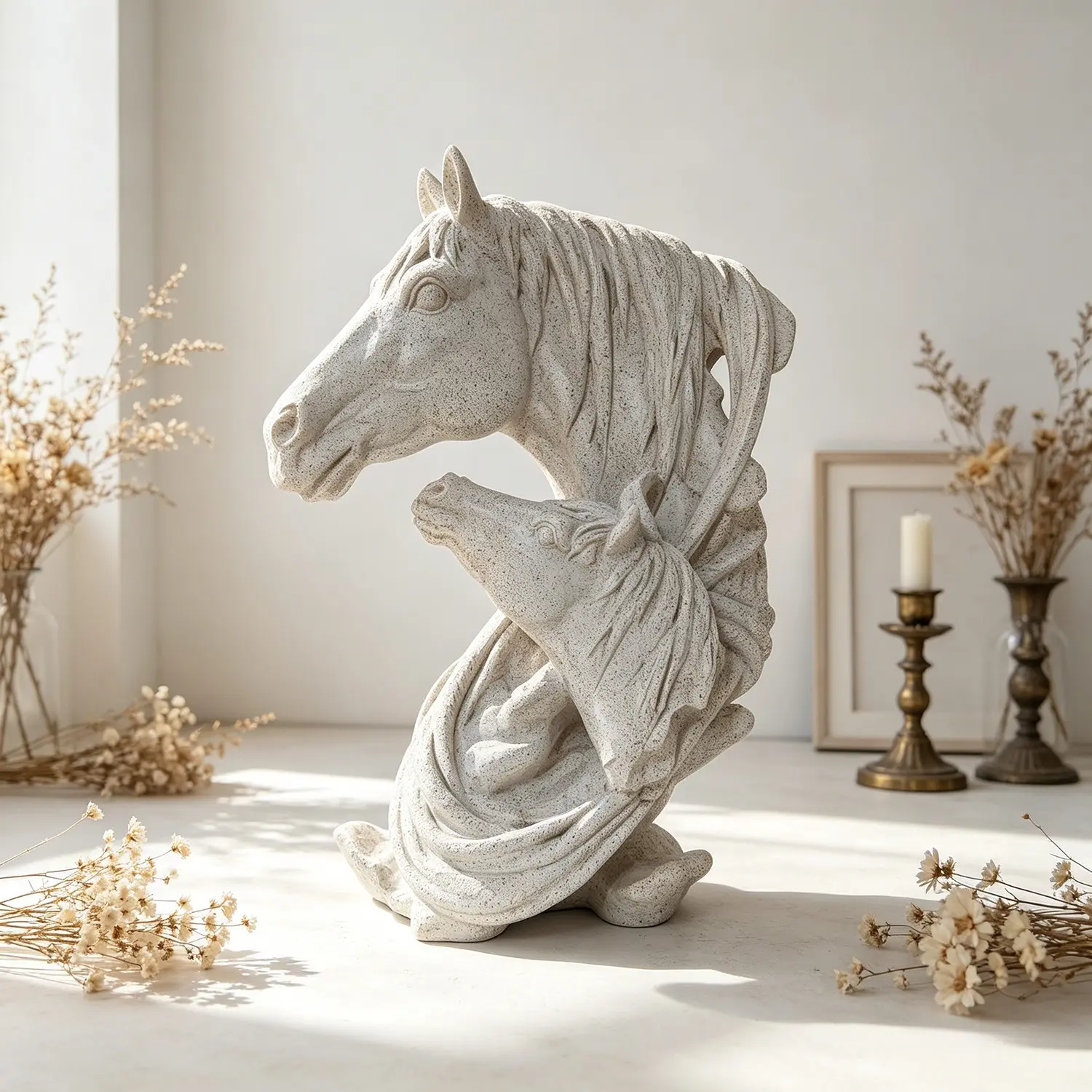 Vintage-Inspired Horse Sculpture, Resin Animal Sculptures for Home & Office Decor, Perfect Bookshelf Accent, Great Gift Idea, Unique Desktop Decoration, Decorative Home Ornament
