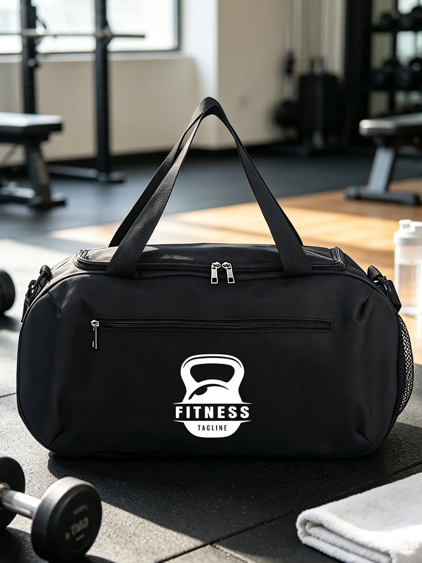 FITNESS Print Gym Duffle Bag, Unisex Large Shoulder Travel Bag, Ideal for Sports, School, Commute & Short Trips, Great Gift