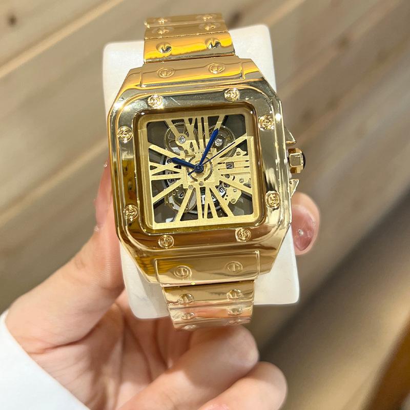 Kadi Men's Alloy Quartz Watch Hollow Transparent Bottom Men's Business Quartz Watch Wristwatch