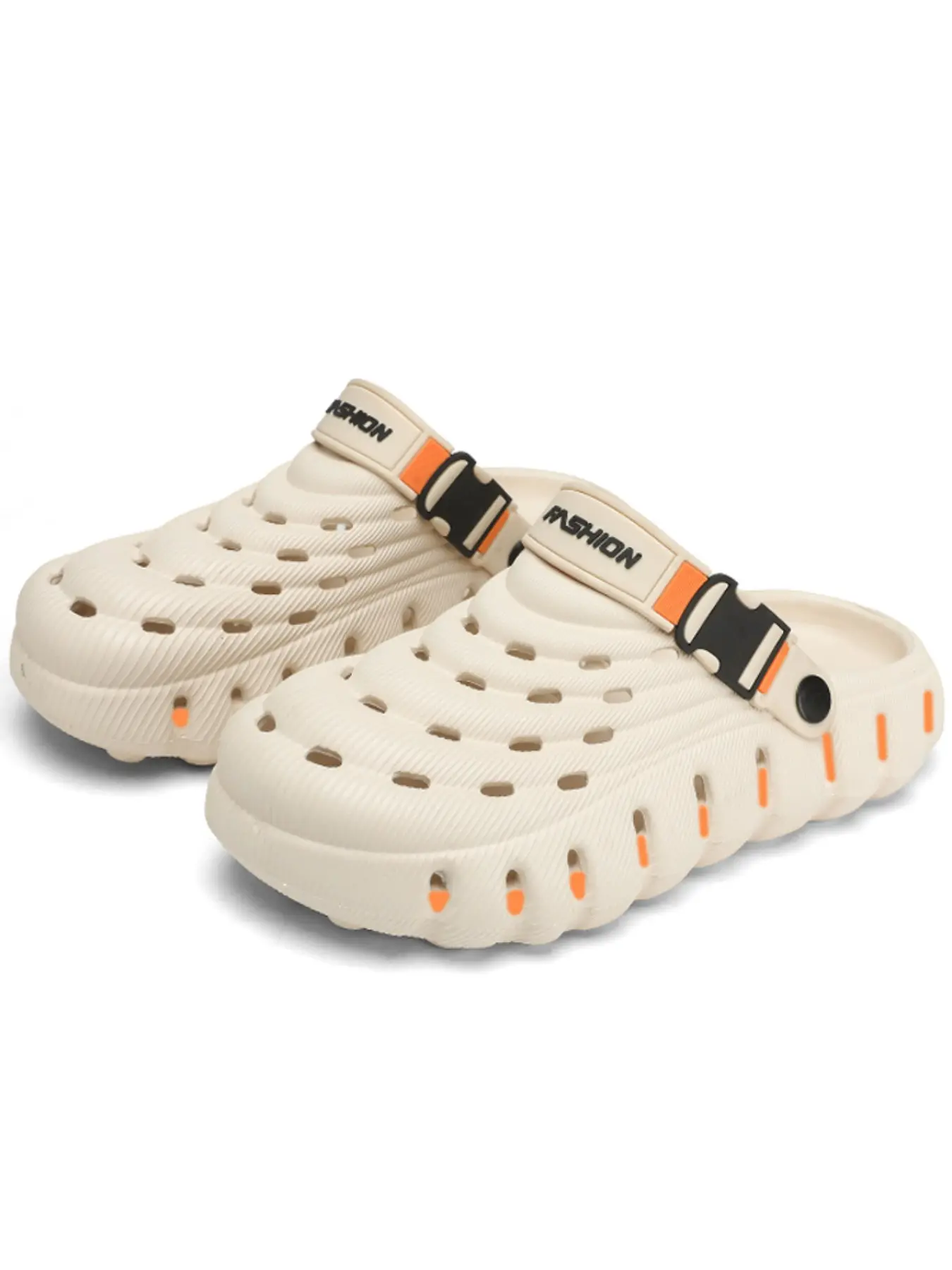 Men's Summer Korean Style Thick Sole Beach Sandals, Casual Anti-Slip Durable Breathable Closed-Toe Slippers, Eva Lightweight Summer Beach Shoes
