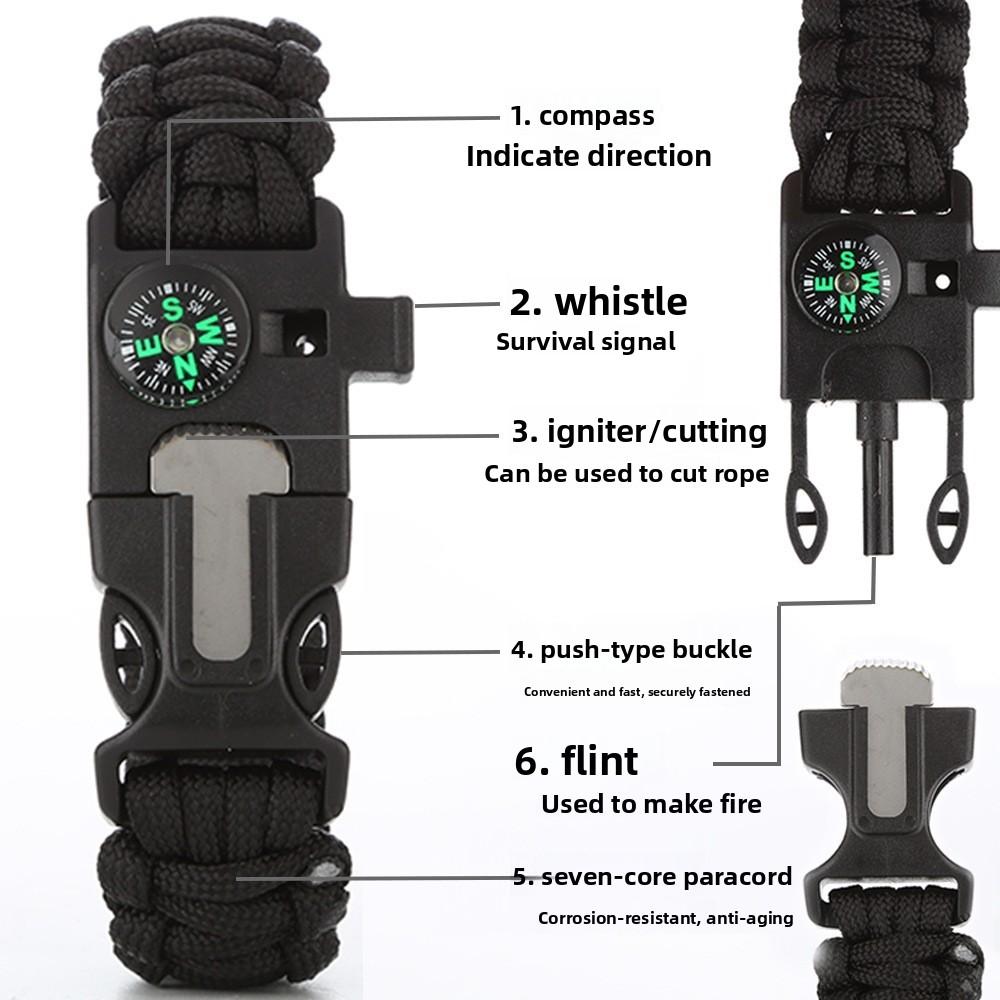 Paracord bracelet survival bracelet multifunctional five-in-one outdoor paracord camping adventure seven-core wristband