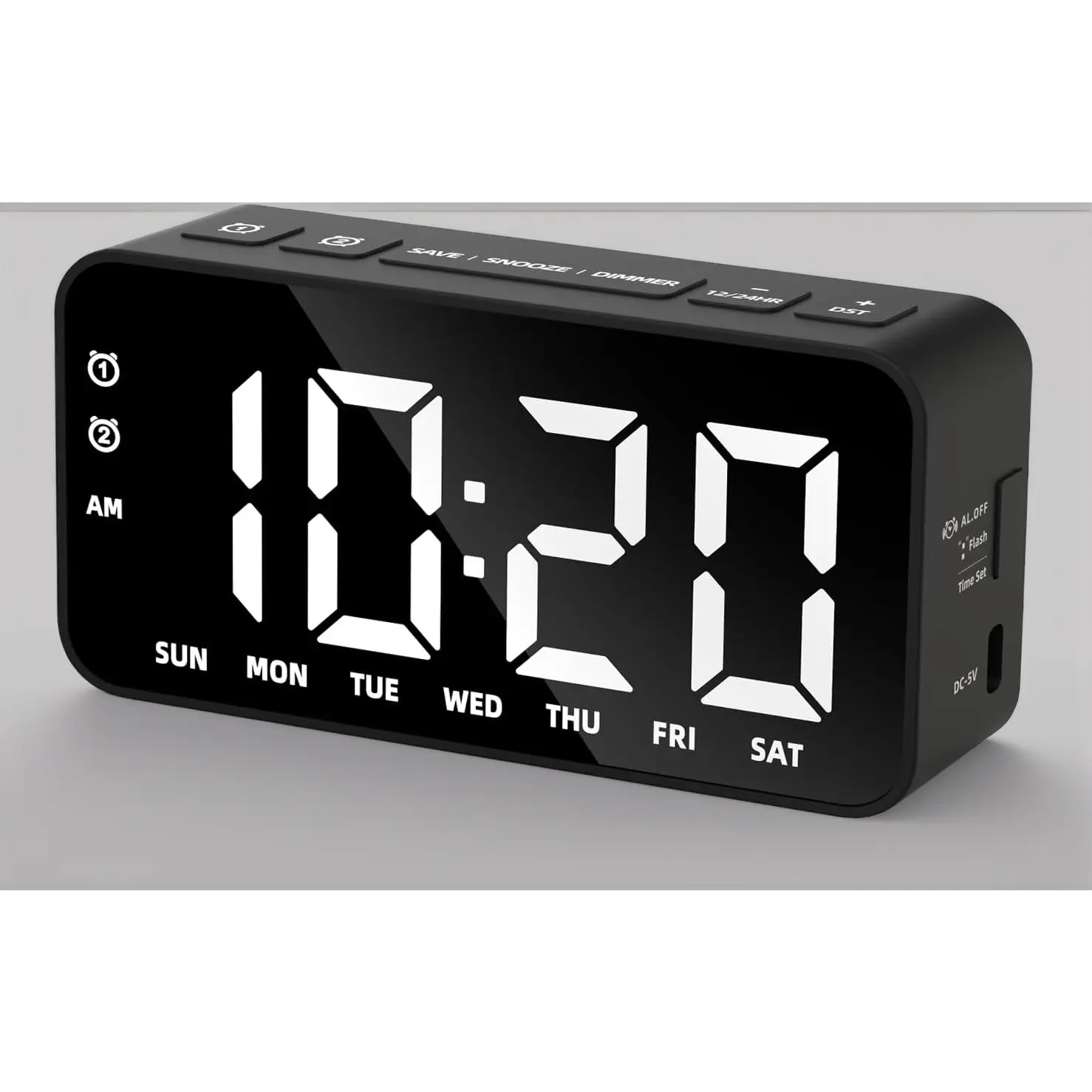 DIY Home Decor Digital Clock - Plug-in Corded Rechargeable LED Display, Memory Function, Dual Alarm, 3 Modes (Weekdays, Weekends, Daily), Loud Sound Remind Decorative Clock for Kid Room DIY Painting Supplies