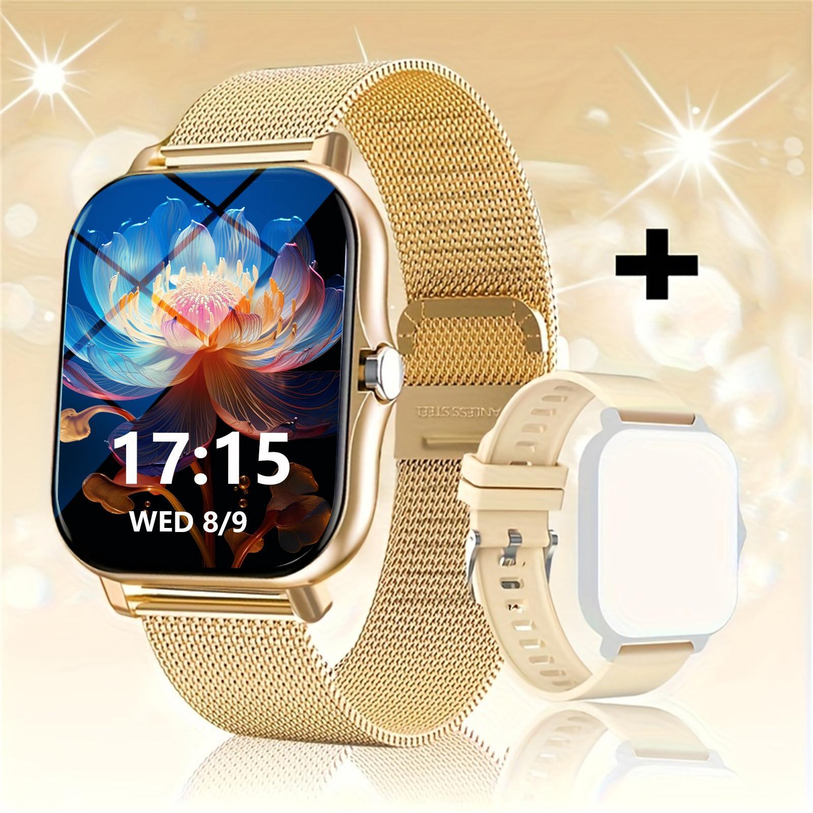 Multifunctional Smart Watch, Fashion Digital Watch with 2 Watch Band, Sports Watch with Multi-Sport Modes & Phone Call for Women & Men