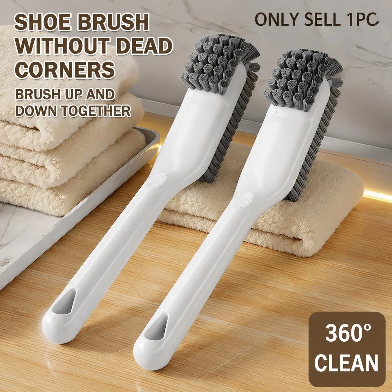 Professional Cleaning Shoe Brush, Multifunctional Long Handle, Soft Bristle for Footwear Comfort, Ideal for Scrubbing and Cleaning