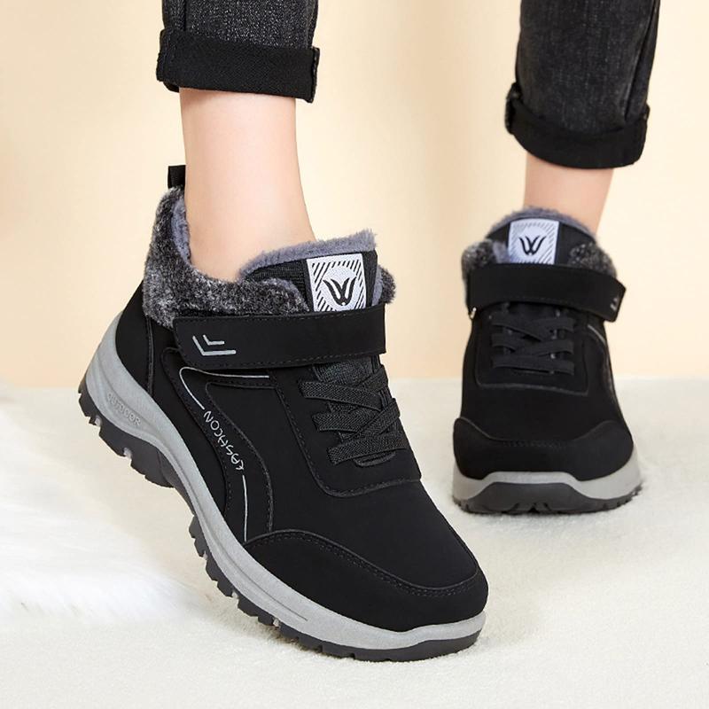 Womens Winter Snow Boots Warm Fur Lined Anti-Slip Ankle Booties Walking Shoes Non-Slip Outdoor Trekking Shoes Footwear Girl