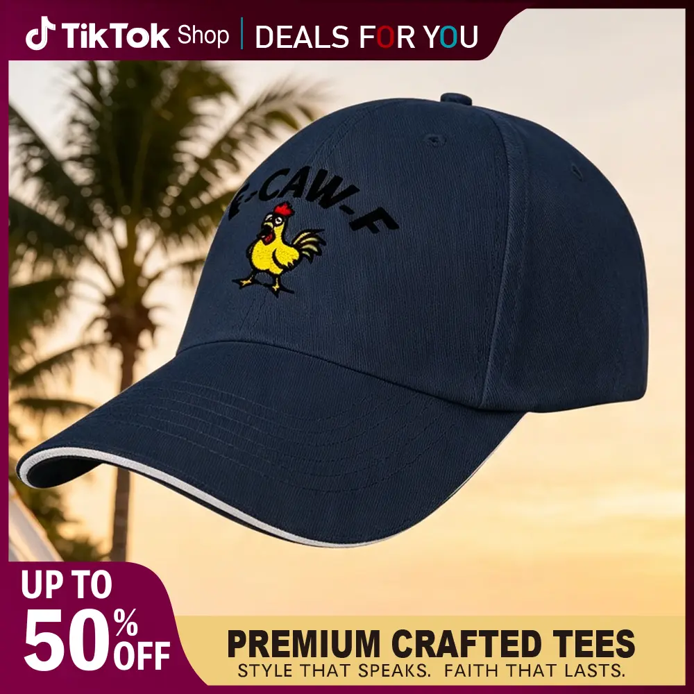 Rooster F-CAW-F Graphic Hat,Cool Adjustable Baseball Cap for Men Women Funny E-CAW-F Rooster Graphic Dad Hat |   Vintage Cartoon Chicken Baseball Cap