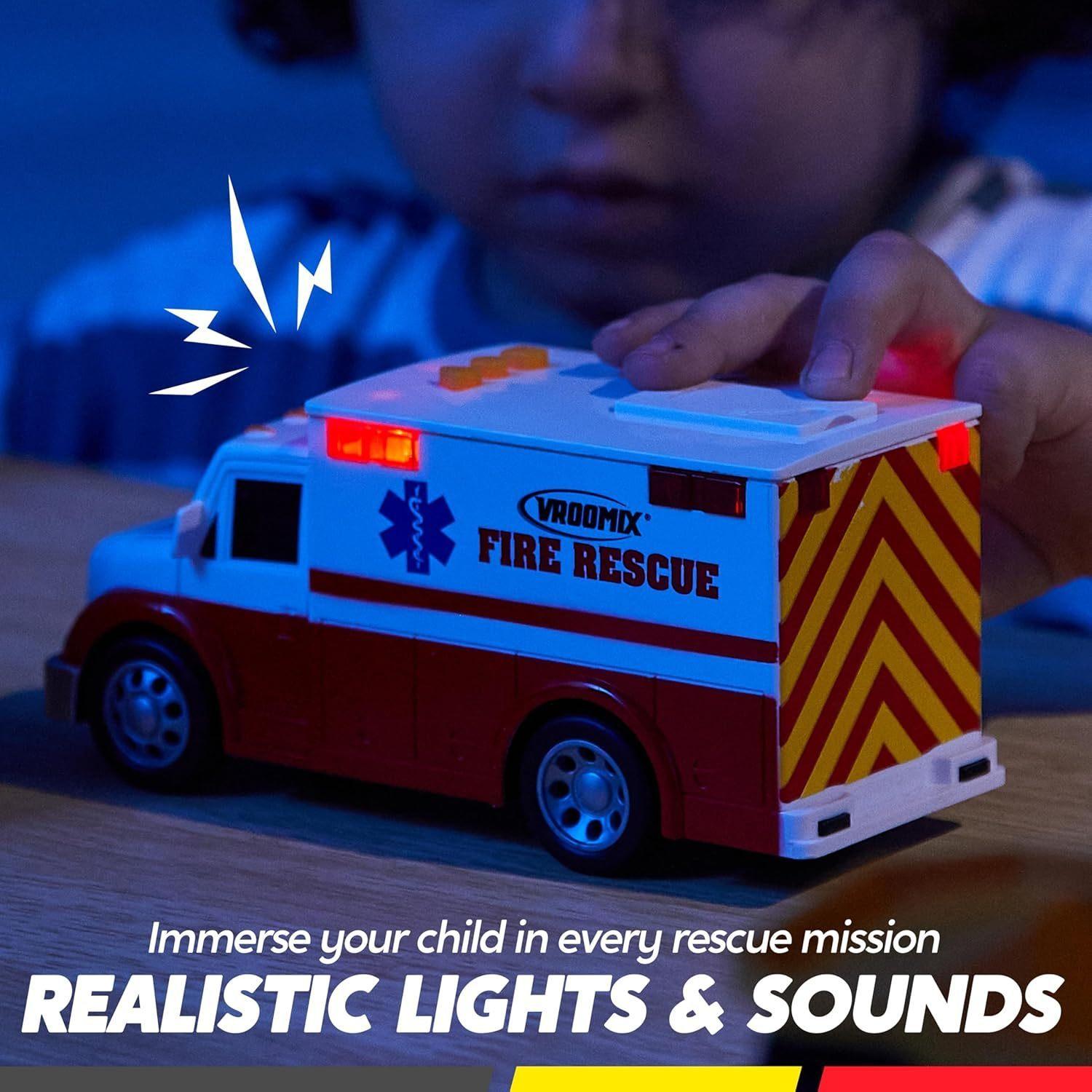 Friction-Powered Toy School Bus, Police Car, Ambulance & Student Bus with Lights & Sound Effects – Safe, Educational & Reliable, Ideal Gift for Boys & Girls