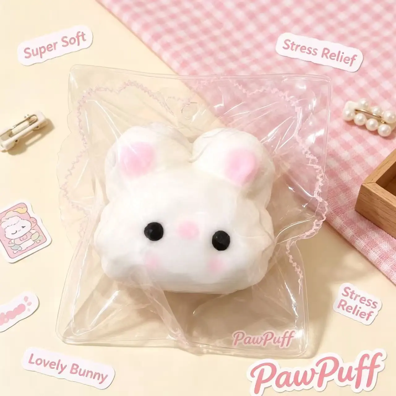Bunny Squishy Toy, Soft Slow Rebound Sensory Toy, Stress Relief Desk Tool, Durable Unique Design, Perfect Gift for Adults