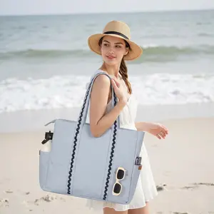 Beach Bag | Large Waterproof Beach Tote Bag for Women, Beach Essentials, Travel & Vacation Essentials