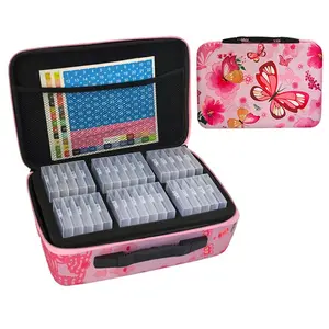 64 Slot Diamond Painting Storage Box Set with Compact Design, Handle Bag, Stickered Bead Organizer, DIY Diamond Painting Tools Accessories