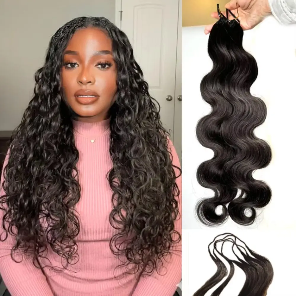 Body Wave Crochet Braids Human Hair Extensions Knotless  Pre-Separated Miracle Knots Crochet Hair Lightweight Soft  Natural Look Protective Style Boho Braids Vacation Hair Summer Hair 50g/Pack summerhairstyles backtoschool