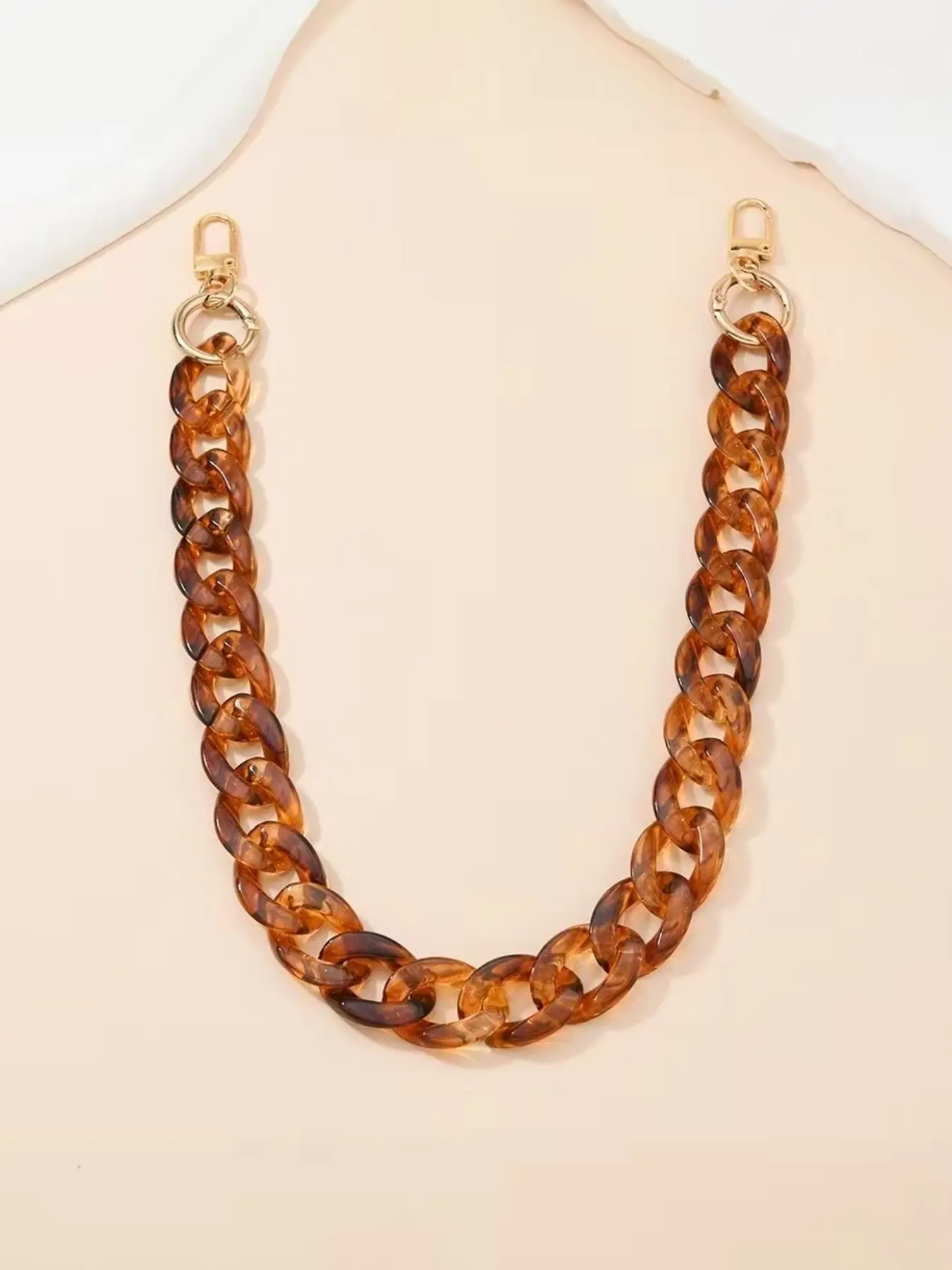 bag chain，purse chain，Acrylic Chain Hand Strap, Detachable Bag Chain, DIY Bag Making Supplies, Plain Design, Casual Style, All Seasons Use