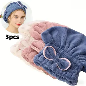 3PCS Microfiber Hair Towel Caps, Ultra Soft & High Absorbent, Fast Drying Hair Turban Wrap for Women, Light Smooth Finish, Perfect for Daily Morning Hair Care Routine summerwins,summerwins