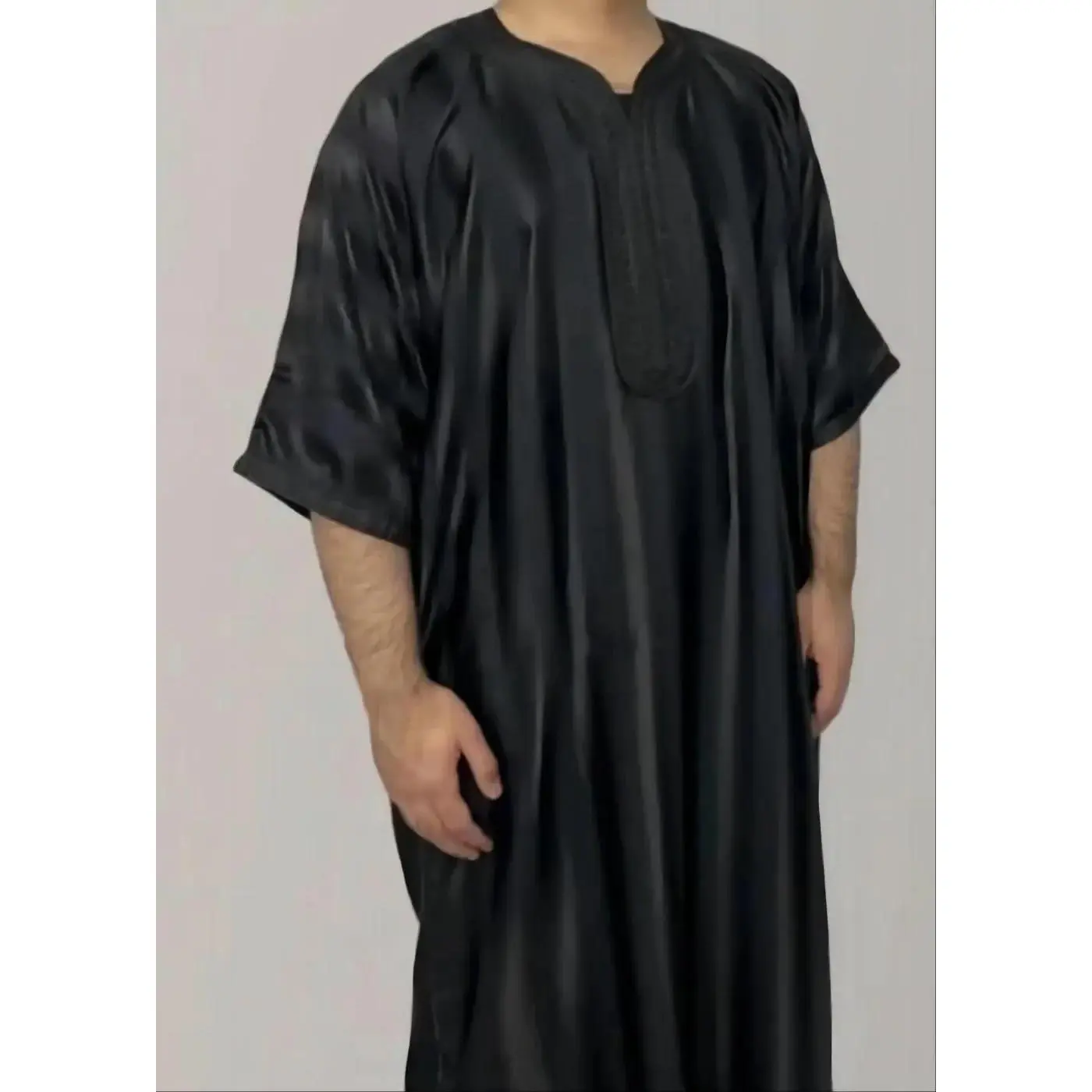 Outfits African Clothes for Men Summer Autumn 3/4 Sleeve Polyester Long Shirt Muslim Fashion Jubba Thobe Dashiki Africa Clothing