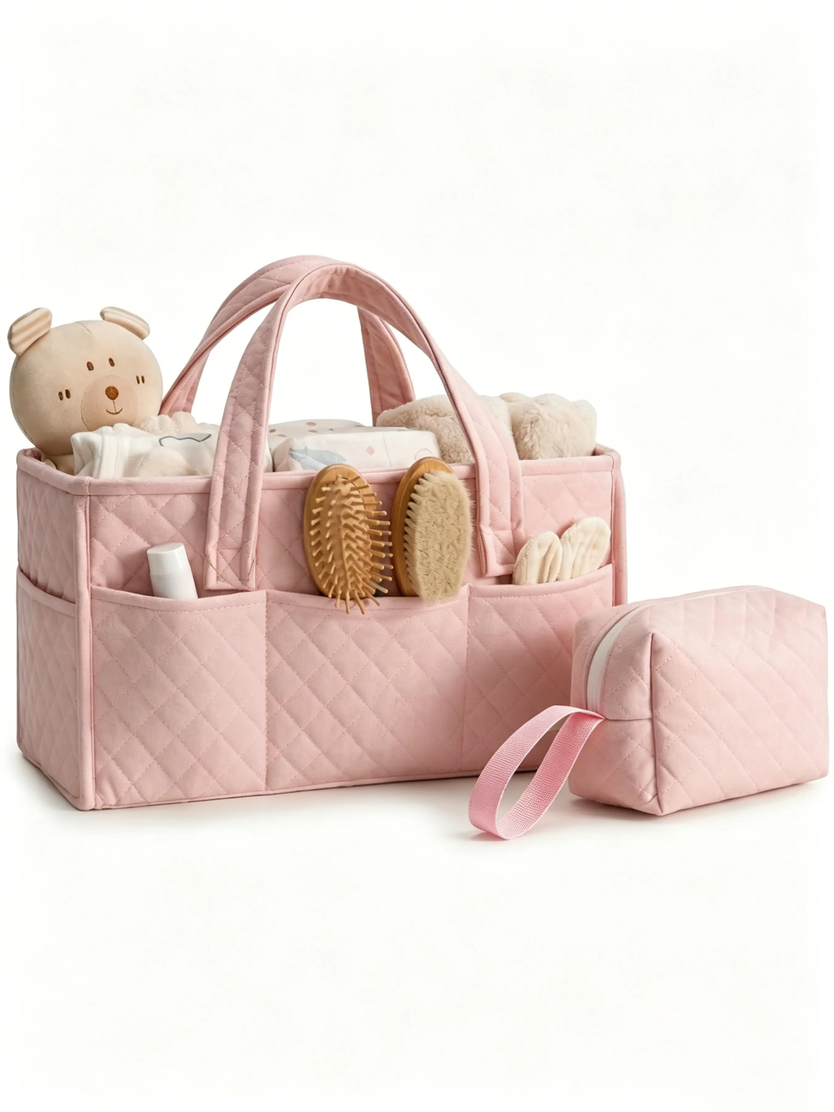 Baby Diaper Caddy Organizer, Baby Basket Shower Gift, Portable Changing Table Basket, Postpartum Caddy & Tote Bag Pouch, Newborn Boy & Girl Nursery Essentials Registry, Car Diaper Organizer, Travel Diaper Tote, Diaper Purse