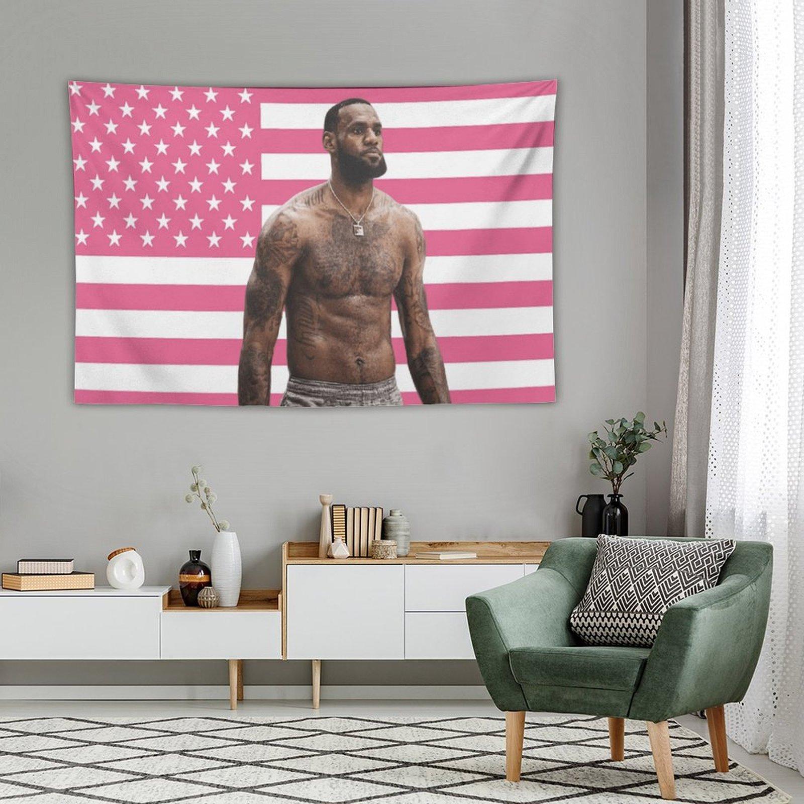 LeBron Art James wall tapestry poster for college dorm cave bedroom living room office party decoration gift