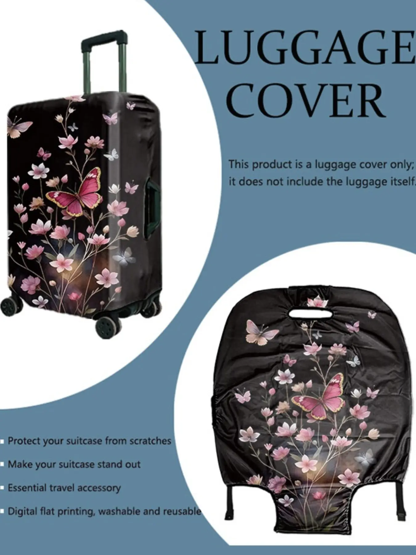 1pcs Luggage Protective Cover, All over Print Design, Suitable for 20-28 Inch Suitcases, Thick High-Quality Fabric, Essential Travel Accessory, Luggage Covers