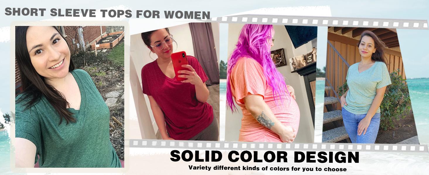 WIHOLL Womens Short Sleeve V Neck Dolman Tops with Side Shirring Loose Fit Shirts SpringStatements WIHOLL Womens Short Sleeve V Neck Dolman Tops with Side Shirring Loose Fit Shirts SpringStatements