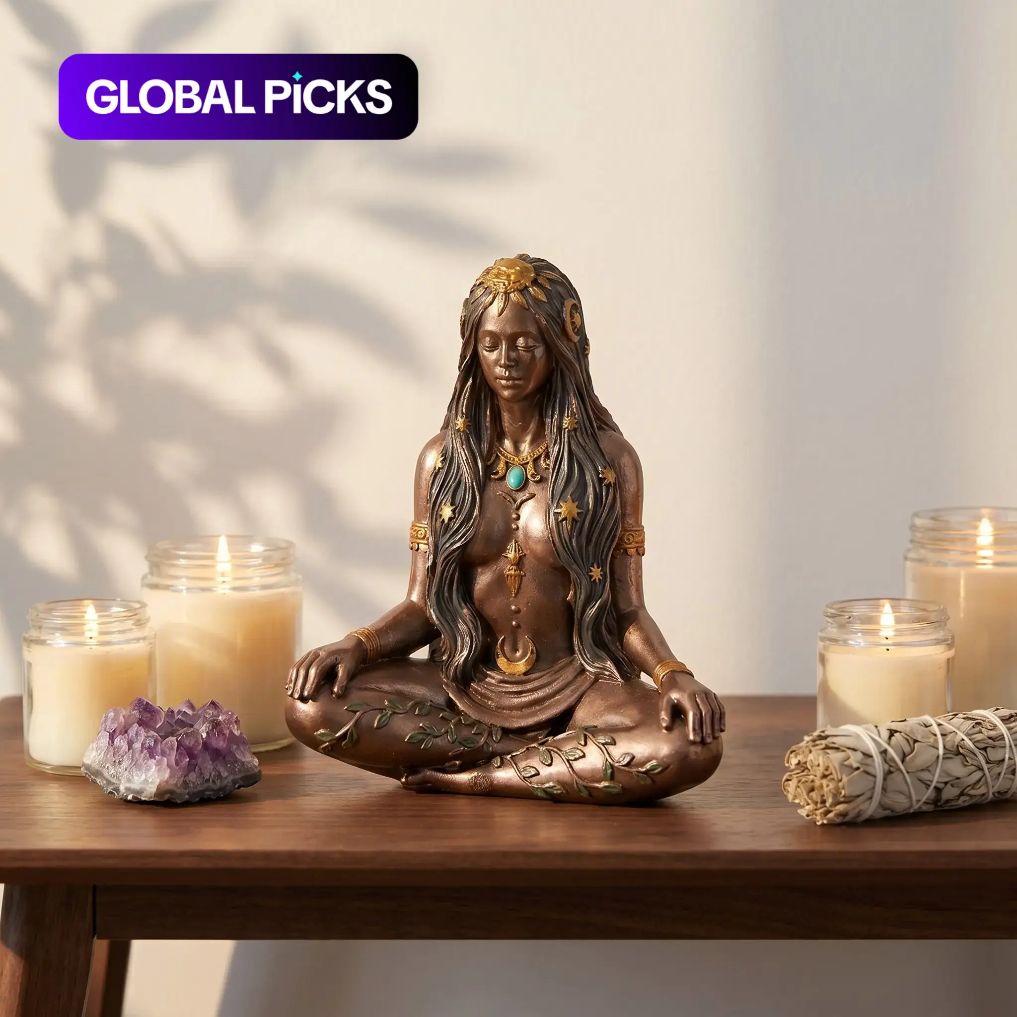 Earth Mother Statue Resin Craft, Home Decor Item, Desktop Ornament, Creative Desktop Decoration, Desktop Figurine, Entryway Bookshelf Decoration, House Gift Present, Resin Figure, Decorative Figurines, Decorative Ornaments, Decoration Items