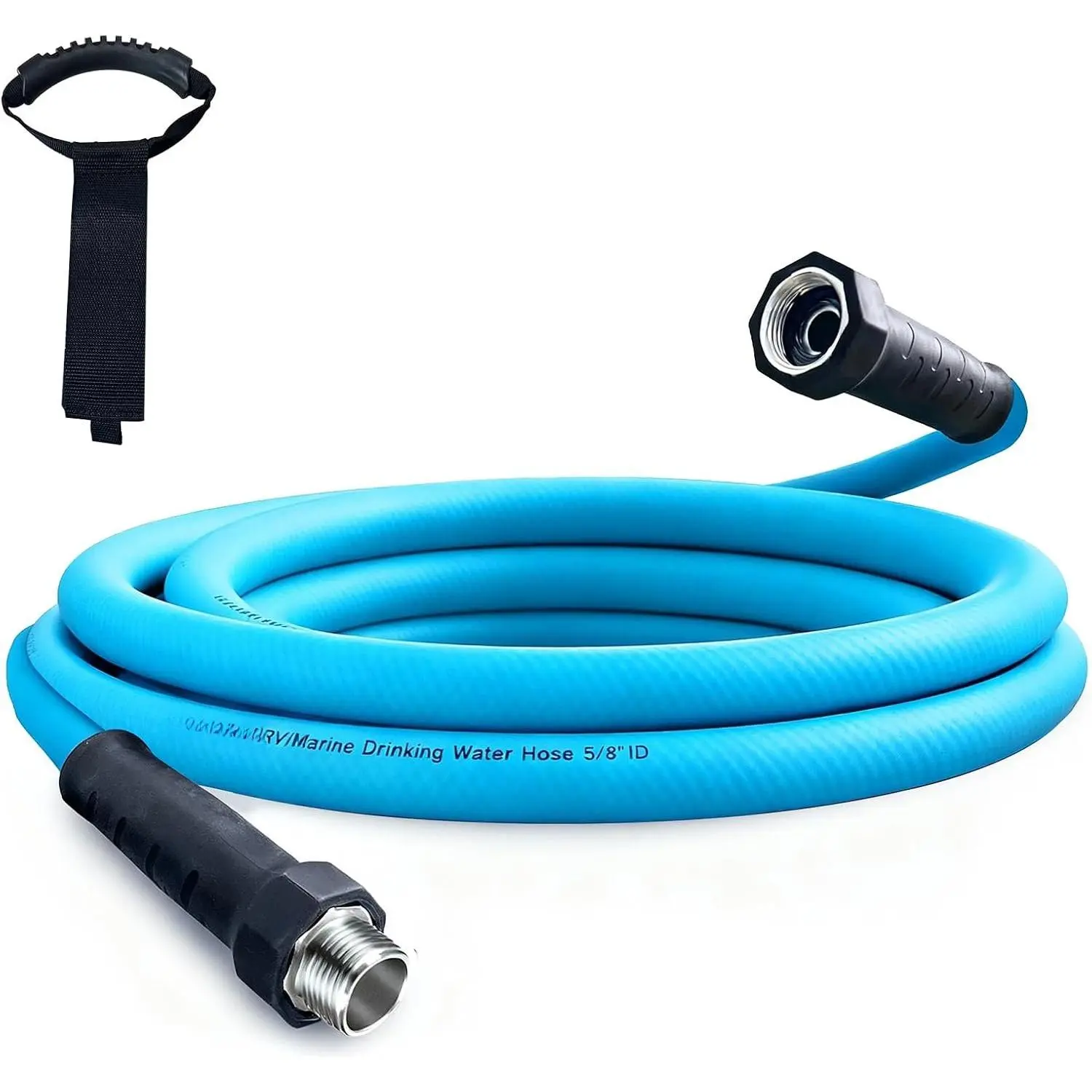 RV Water Hose 10FT with   Ends, Kink-Resistant Drinking Water Hose, 5/8''ID Potable  Grade Hose with Storage Strap for RV, Marine, Camper, , , Garden
