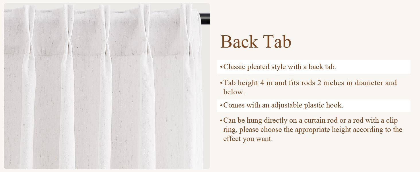 Pinch Pleated Linen Curtains 84 inches Long 2 Panels for Living Room Neutral Chenille Velvet Texture Curtain Pinch Pleat Hooks Rings Soft Luxury Drapes for Dining Bedroom Office Natural