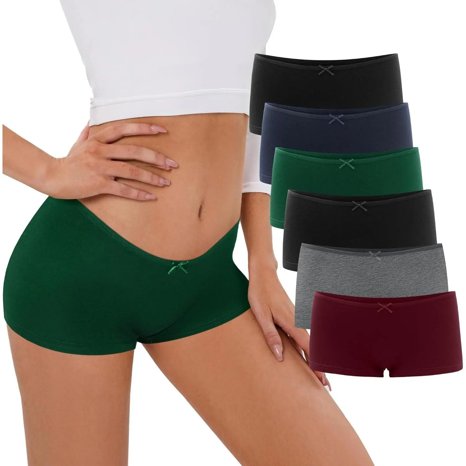 Women's Cotton Seamless Boxer Panties - Uizuooy Comfortable Breathable Anti-Chafe Everyday Lady Underwear, Soft Breathable Knicker, Lingerie, Boy Shorts, Cotton Underwear, Basic, Boxers For Women, Elastane, Buttery Soft Briefs, Underwear For Women