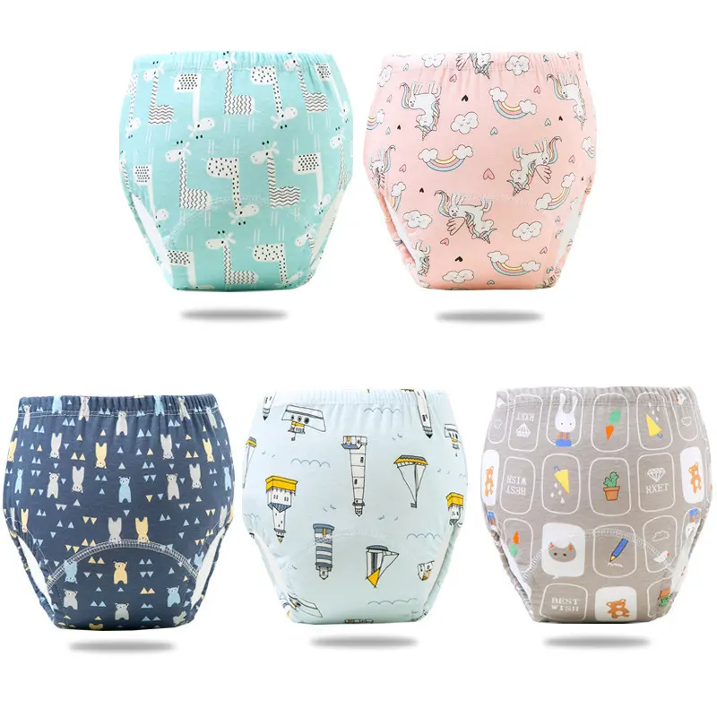 Potty Training Pants Uderwear for Toddlers Boy and Girl Cotton Underwear with Waterproof Lining Toliet-training Pull ups Washable & Absorbent Pants Reusable,Prop 65 Safe, Boys Girls, Breathable Cotton, Machine Washable, Waterproof Cloth