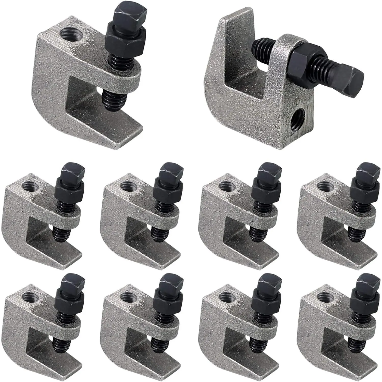 UNC 3/8" Iron Safety Rod Beam Clamp, 3/4" Jaw Opening, Vertical Piping Support for Copper and PVC Tubing, Wall Ceiling Mount, 10 Packs